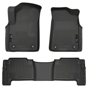 Infiniti QX80 Floor Liners - Front + Rear - Husky Liners - Weatherbeater - Black - `19-`27
